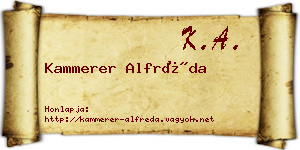 Kammerer Alfréda névjegykártya